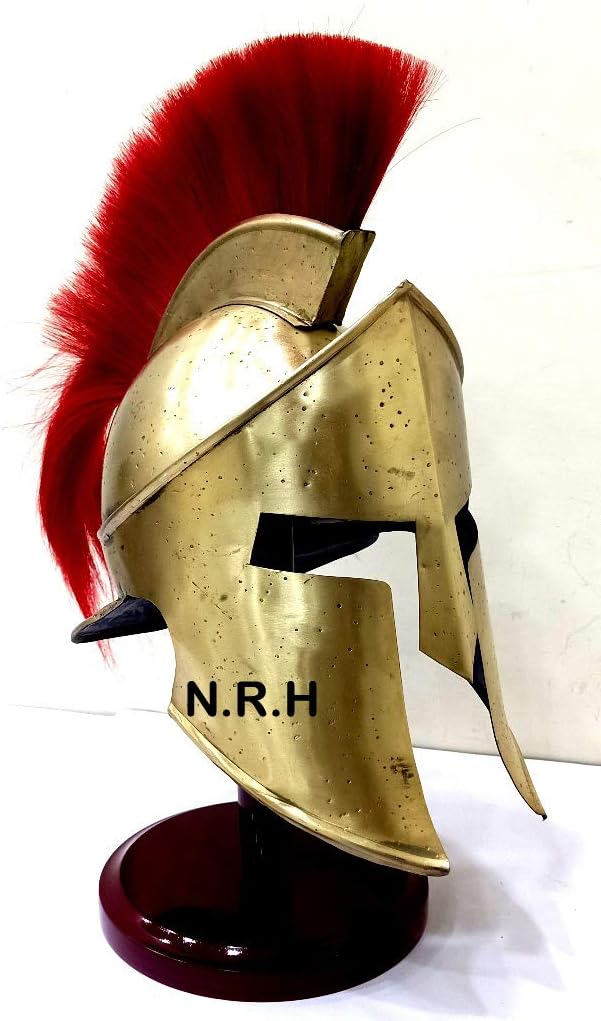 300 King Leonidas Spartan armor Helmet Red Plume On Stand