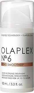 Olaplex No. 6 Bond Smoother, Leave-In Styling Hair Cream Treatment, Smooths, Conditions, & Strengthens, Frizz Control for Up to 72 Hours, For All Hair Types, 3.3 fl oz
