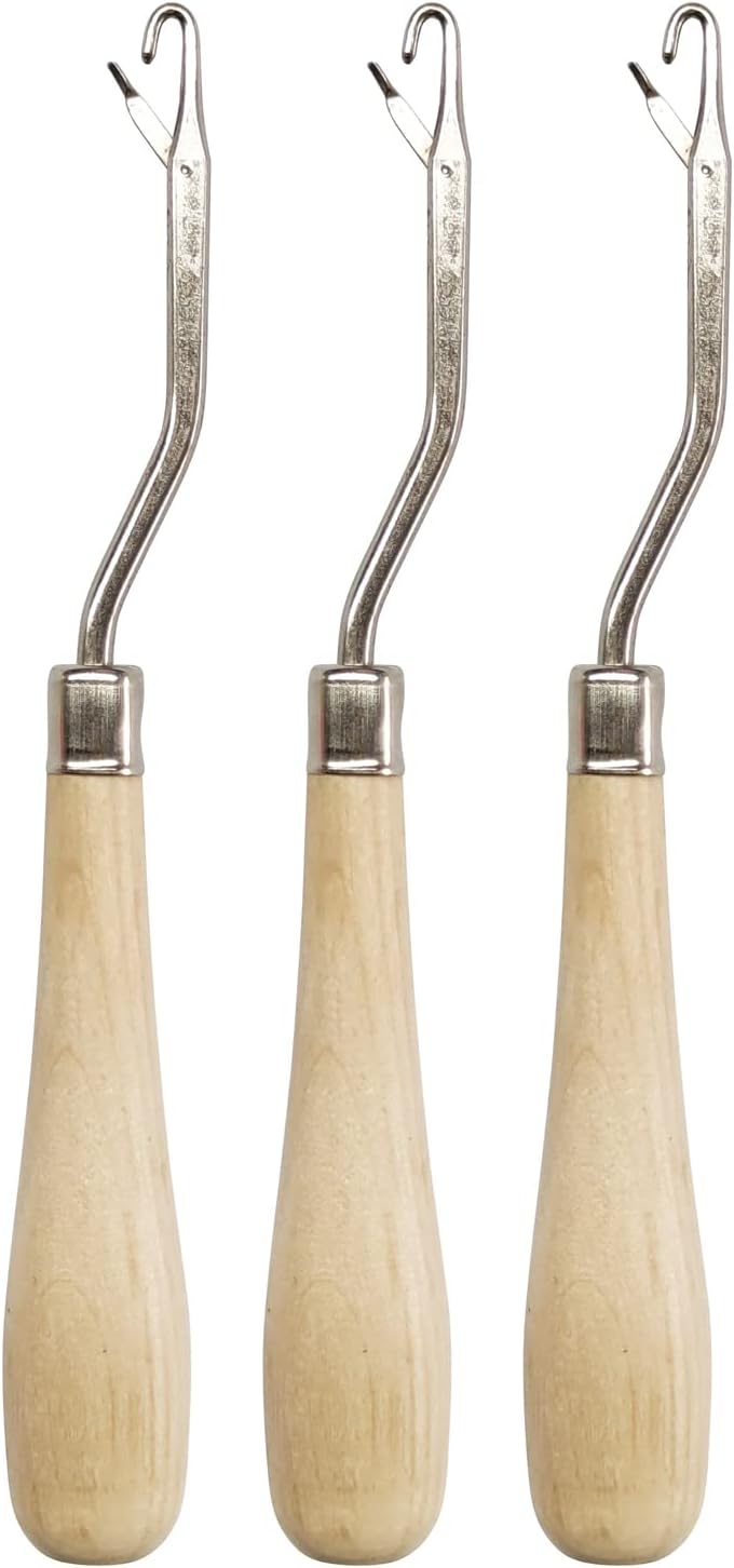 Latch Hook Tools, 3Pack Wooden Bent Latch Hooks