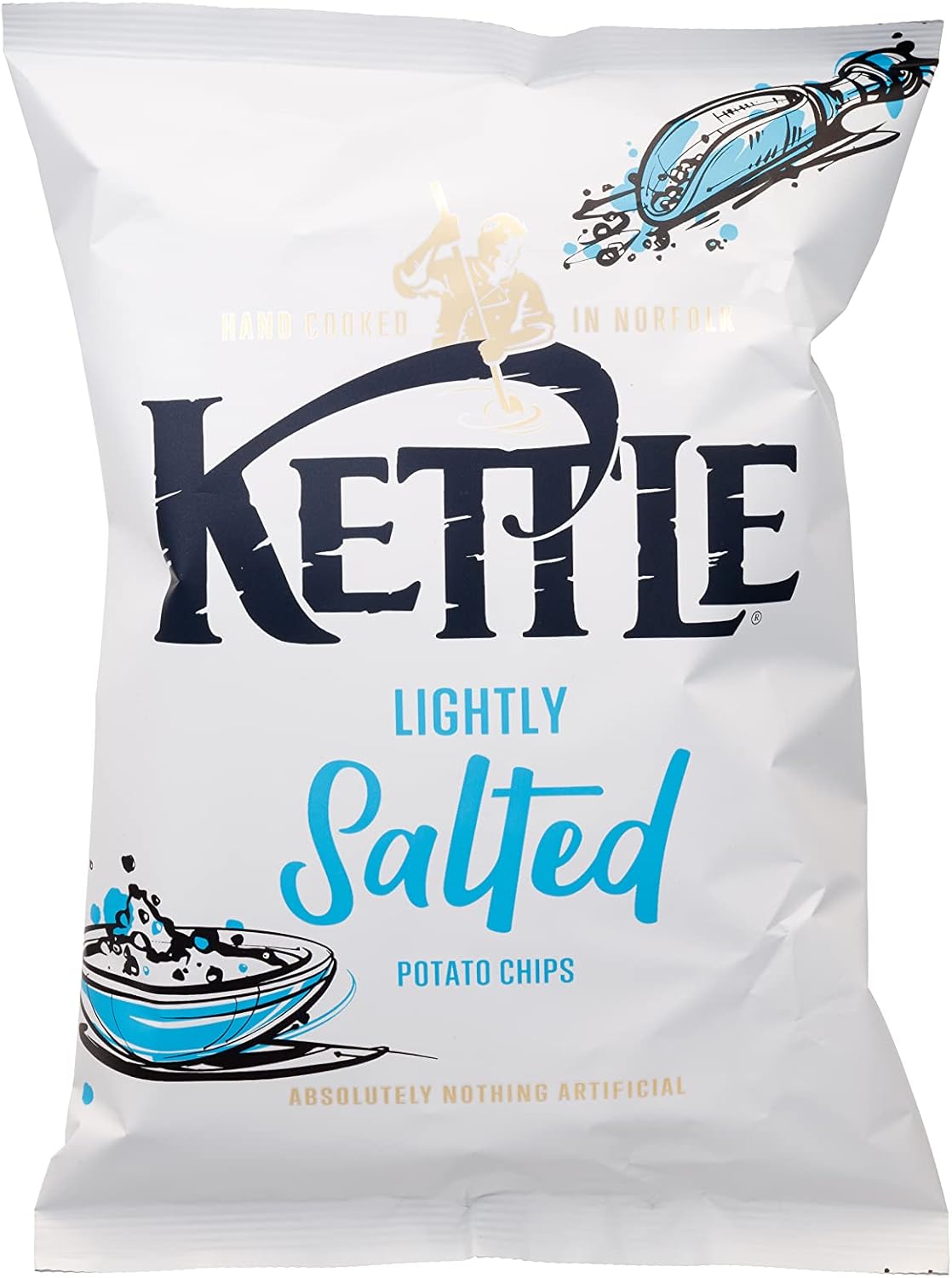 Kettle Lightly Salted Chips, 130g (Pack of 6)