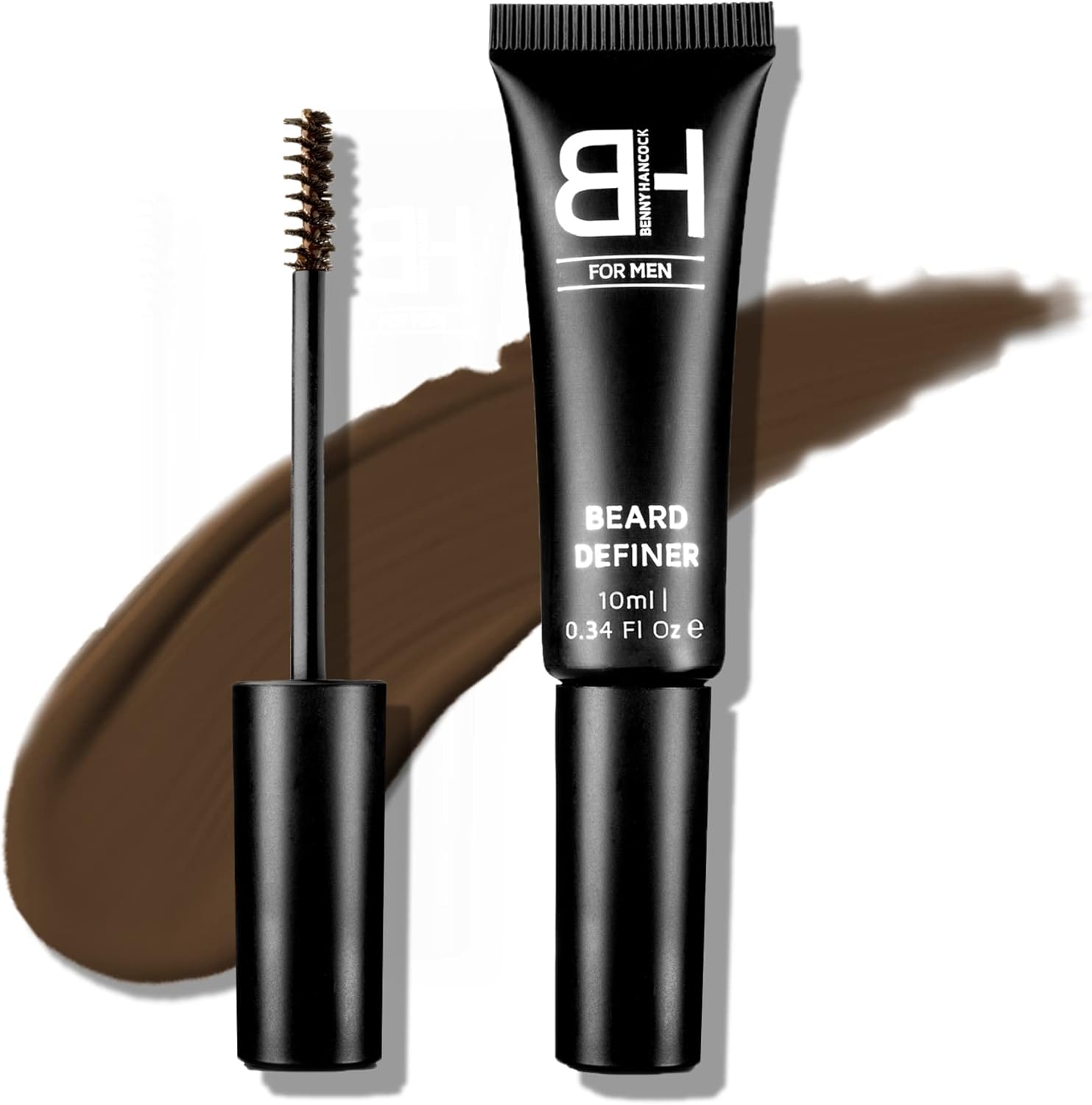 Beard Colour Filler for Men - 1-Day Washout Beard Filler | Easy Application Shaping Brush for a Thick, Well-Groomed Beard & Eyebrows | Vegan & Cruelty-Free Makeup (Dark Brown)