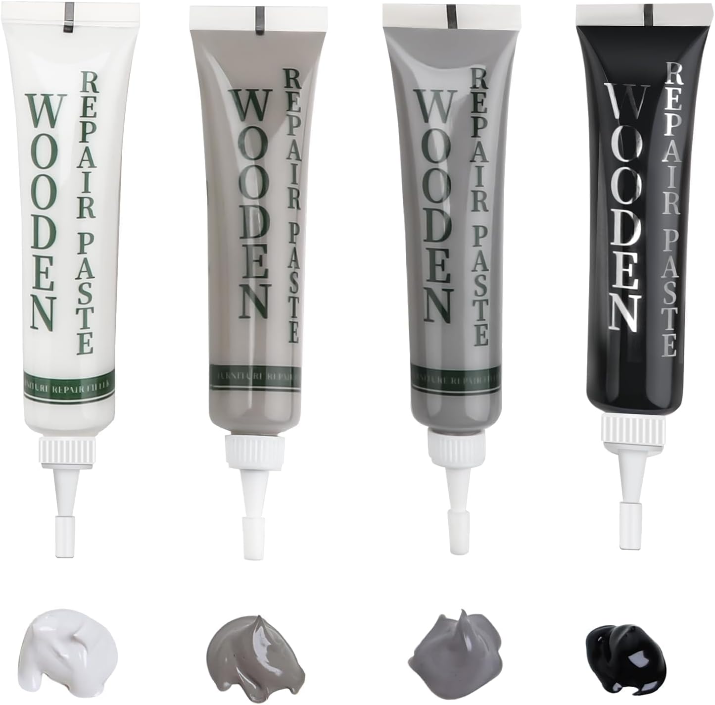 Wood Furniture Repair Kit, Black Dark Light Grey White Touch Up Filler, Oak Laminate Floor Repair Kit for Scratches Cracks Holes Stains, Easy to use