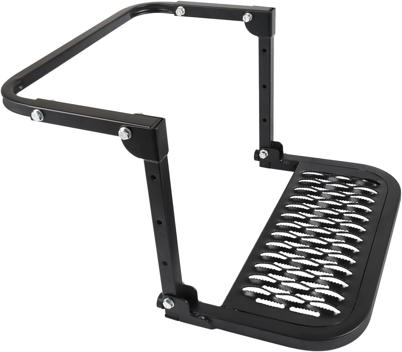 Folding Heavy Duty Tire Step for Truck, SUV and RV Adjustable Tire Mounted Step Fit Most Tire from 10.2” to 14.4”, Rated up to 300 Lbs, Shark Jaw Shape Non-Slip Design, Black