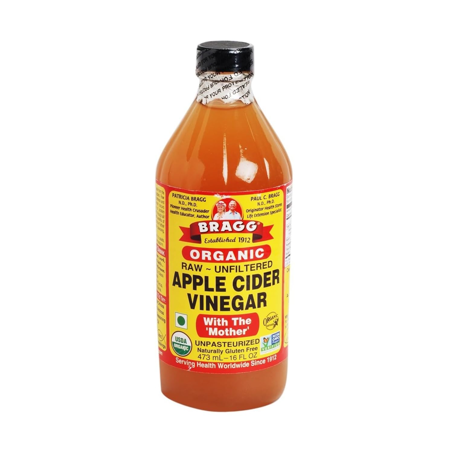 Bragg USDA Organic Raw Apple Cider Vinegar, With The Mother 16 Ounces Natural Cleanser, Promotes Weight Loss