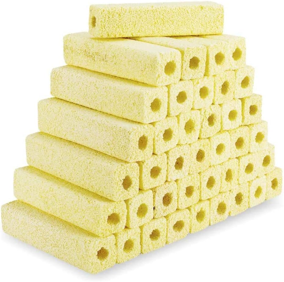 hygger 6.2-Inch Long Aquarium Bio Media Ceramic Filter Media Blocks for Sump Tank Pond Saltwater Aquarium Fish Tank Biological Media (7.9 lbs,40-Pack)