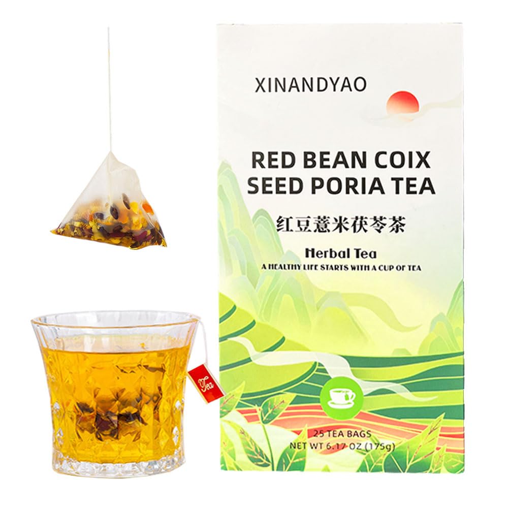 Clearing Dampness Tea,Red Bean Job's Tears Poria Tea, Adzuki Bean Gorgon Fruit Herbal Tea 6.17OZ(175g,7gx25bags) No Added Flavoring Combination Of Scented Tea