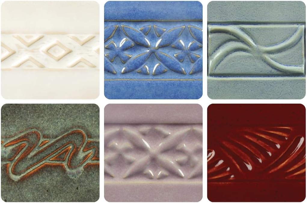 AMACO Potter's Choice High Fire Glazes 6-Pint Class Pack No. 4, 6 Assorted Colors, Layerable Mid-High Fire Cone 5-6 (PC) Liquid Ceramic Pottery Glazes for Bisque