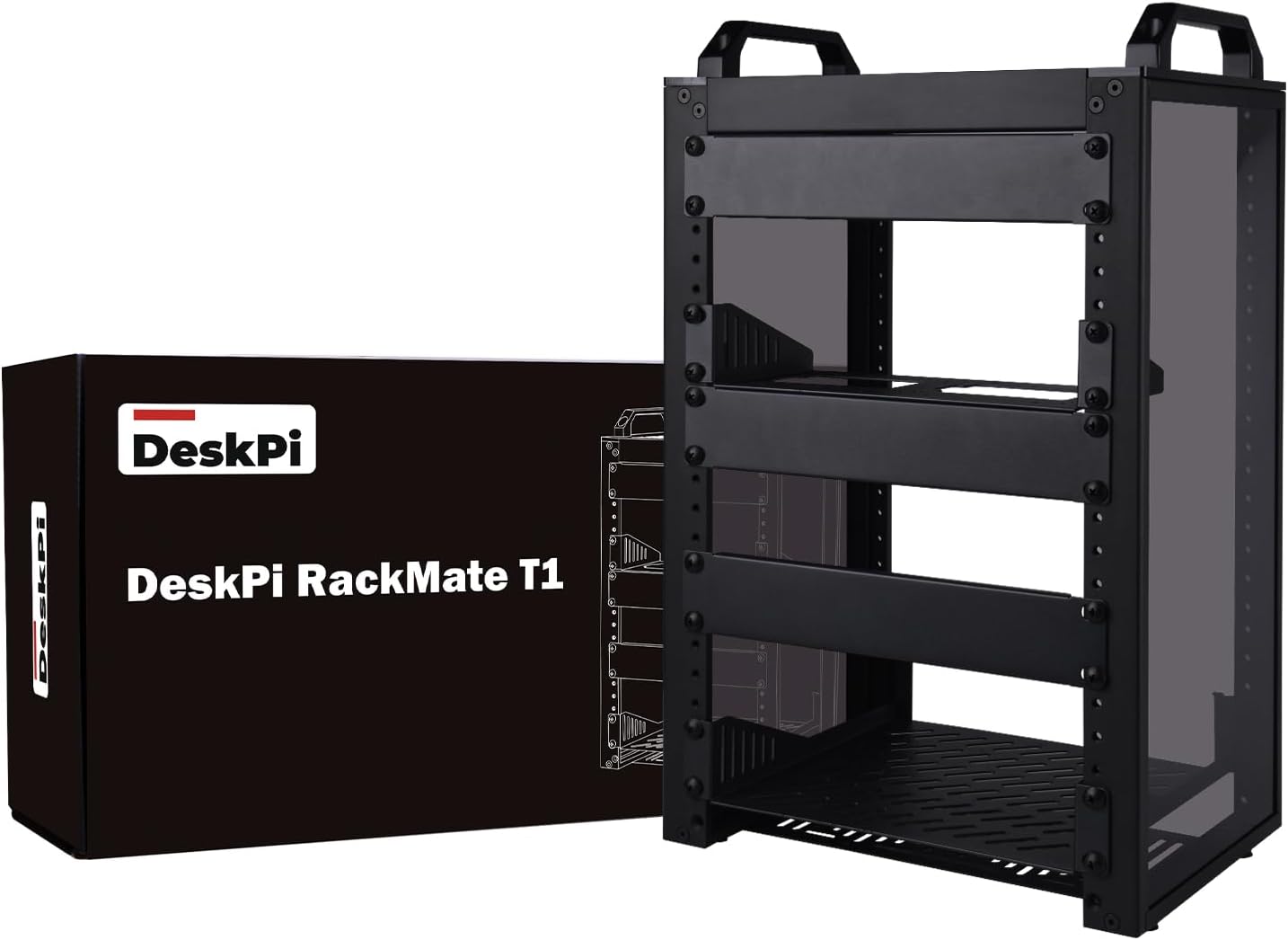 GeeekPi 8U Network Cabinet, 10 Inch Rack for Network, Server, Audio and Video Equipment, DeskPi RackMate T1 Rackmount Server Case (Black)