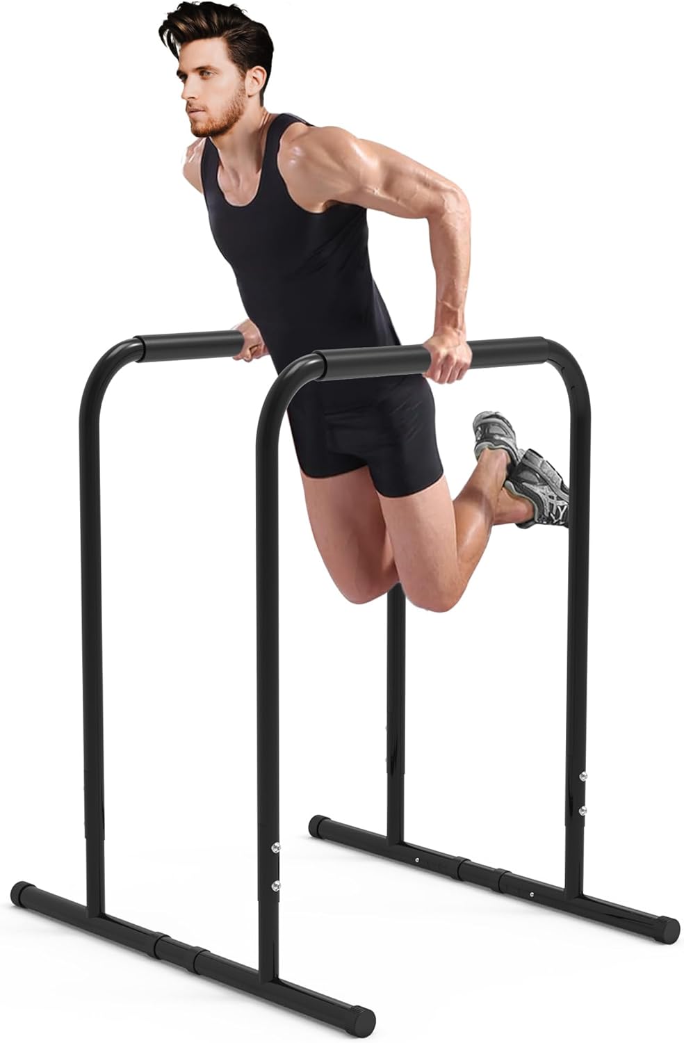 leikefitness Pull Up Dip Station Strength Training Dip Stands Station Tricep Dips Push-Ups For Home Gym