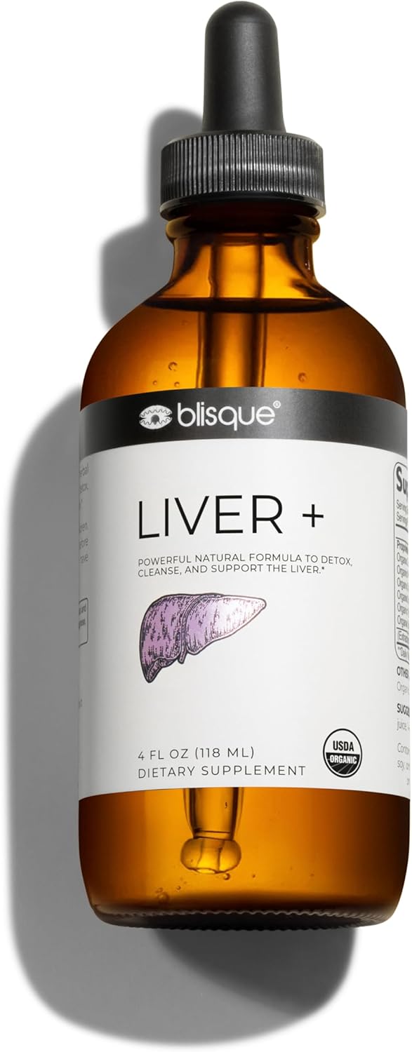 Blisque – Organic Liver Support Complex Supplement to Detox, Cleanse, and Repair The Liver | Doctor-Approved | Natural Ingredients | Milk Thistle and Dandelion Root | 4 Ounce | 118 Servings