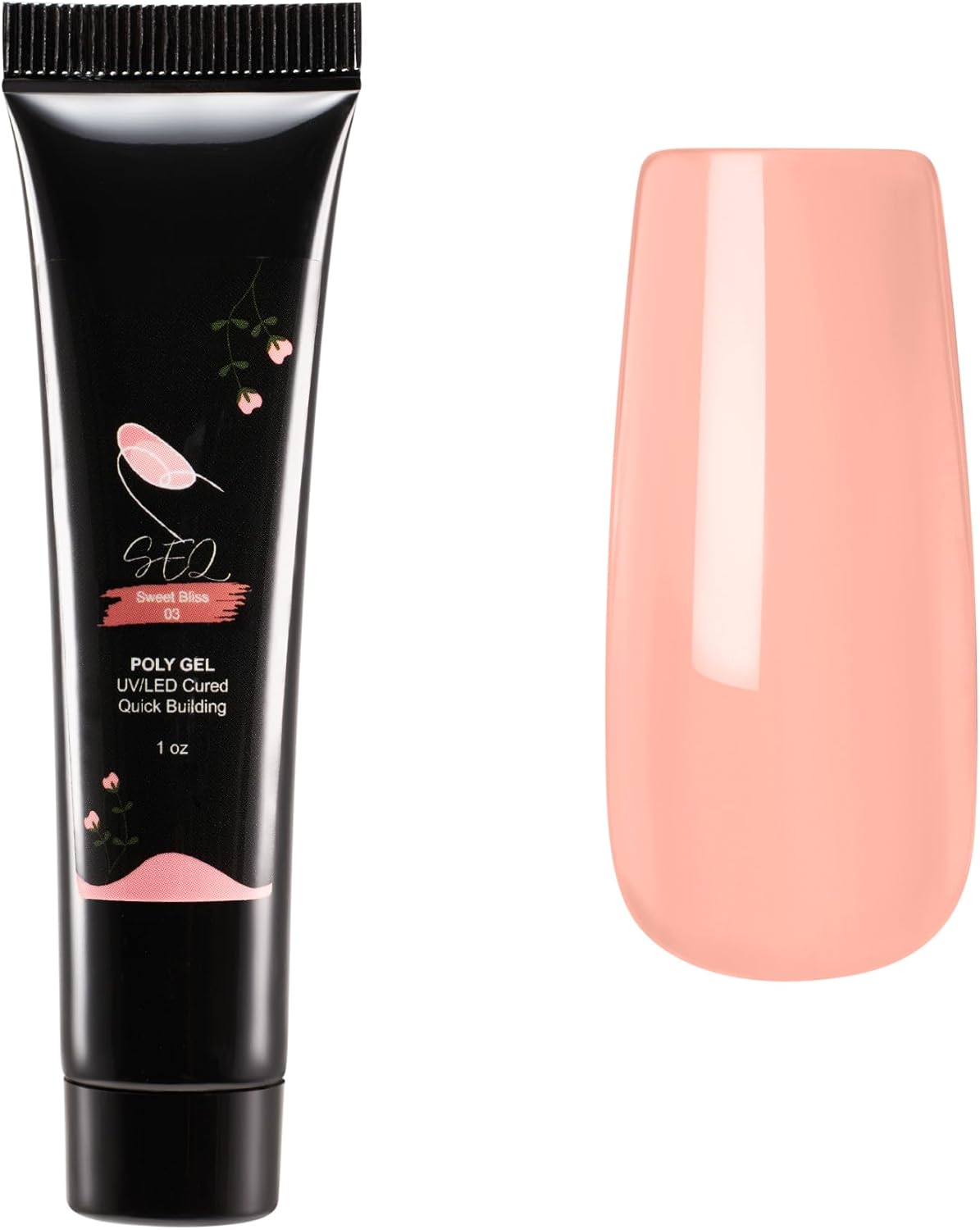 SEQ Poly Extension Gel SWEET BLISS Nail Enhancement Gel for Beginner & Professional Nail Art Salon, Nail Strengthening, Nude Builder gel, French Manicure, Trendy Nail Art Design GIFT BAG