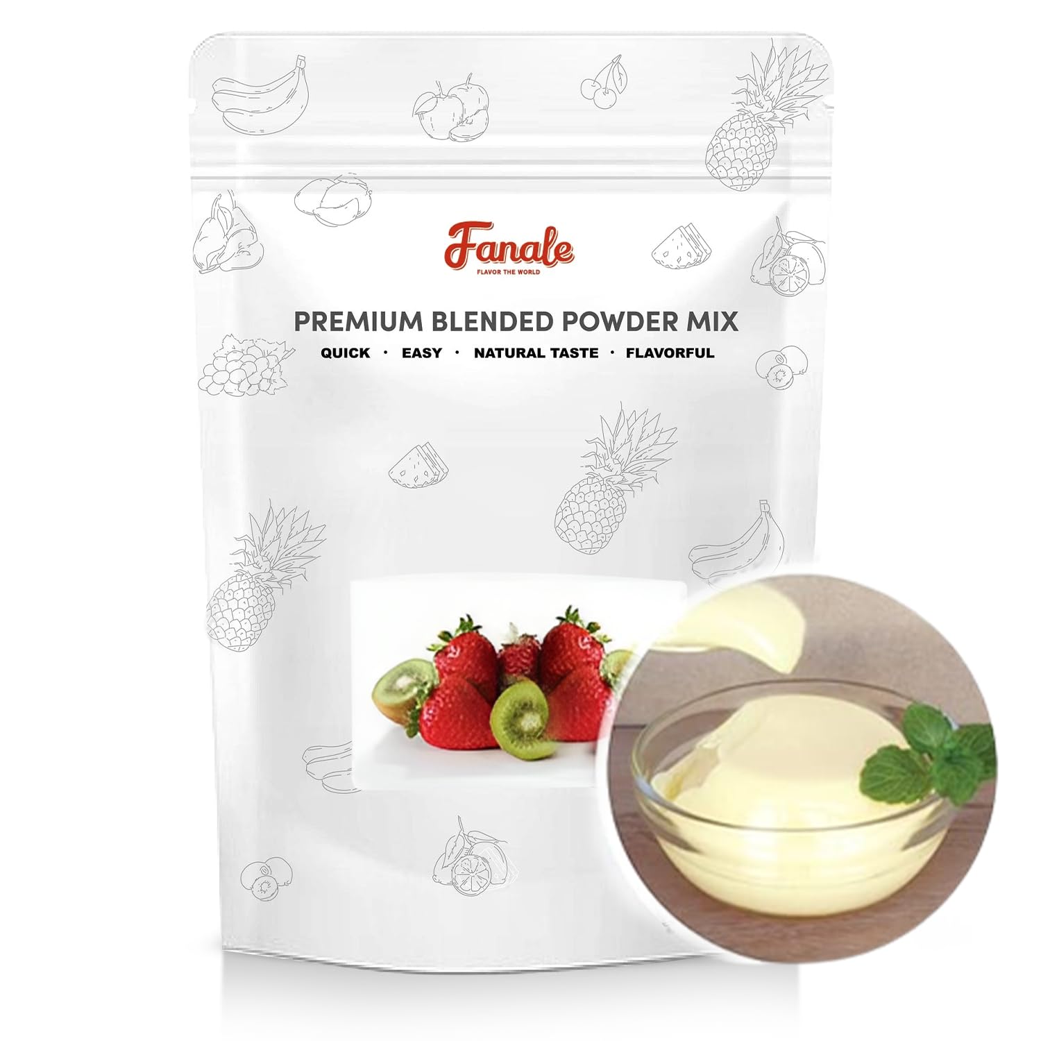 Fanale Premium Egg Pudding Bubble Tea Flavoring Powder | Perfect for Baking, Smoothies, Desserts and Drinks | Instant Flavoring Powder for Boba Milk Tea - 2.2 Pounds (Pack of 20).