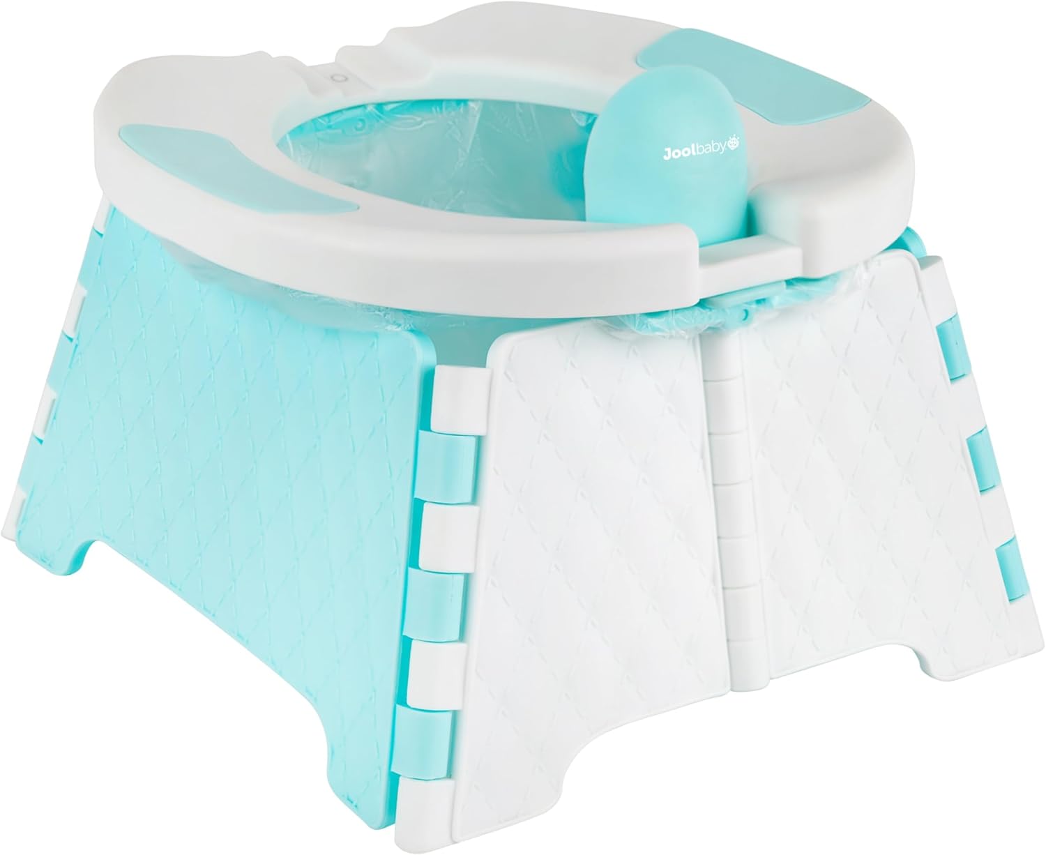 Jool Baby Portable Potty Training Chair with Travel Bag and 30 Liners, Foldable, Indoor/Outdoor Use, Camping (Aqua)