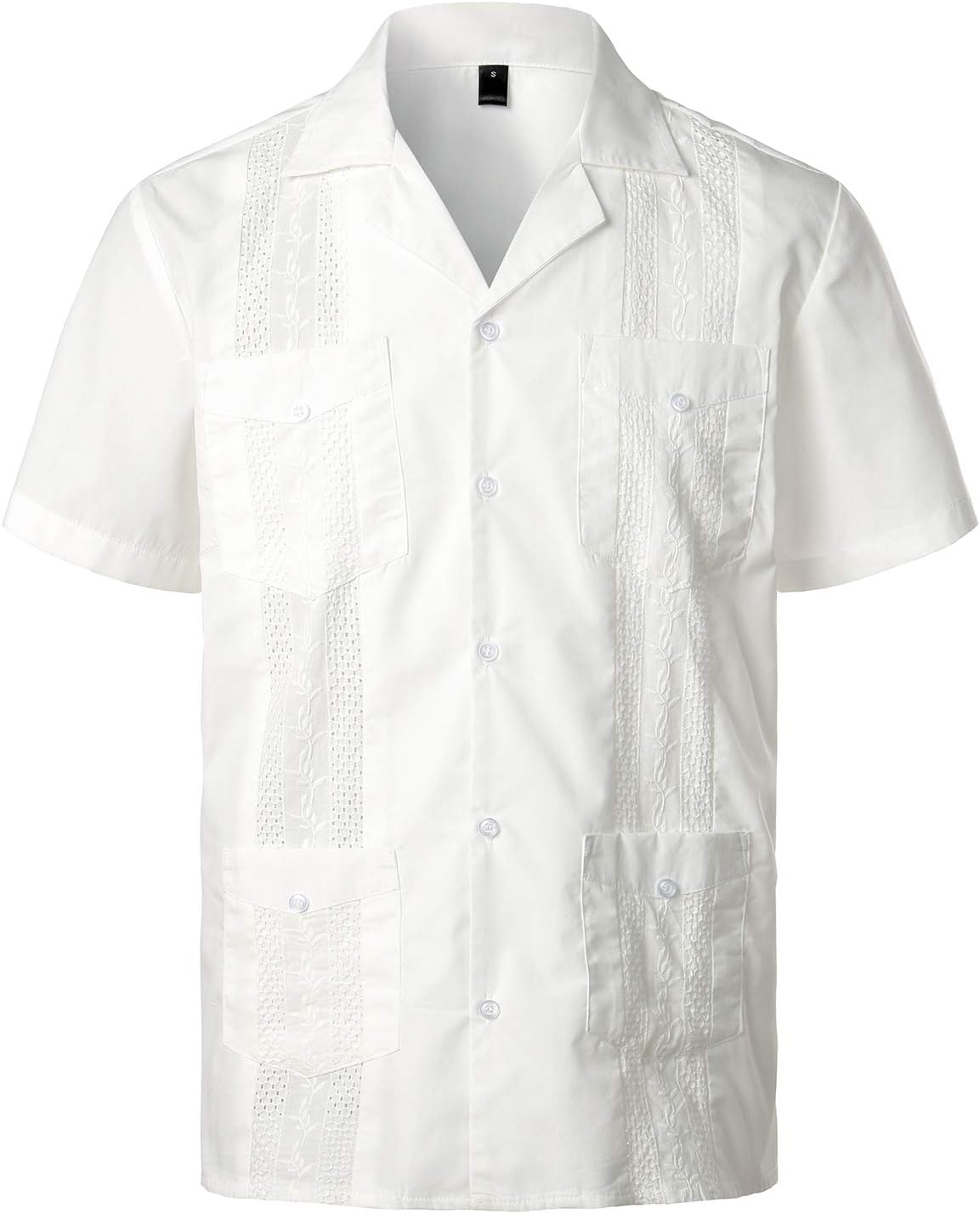 VATPAVE Mens Short Sleeve Button Down Cuban Guayabera Shirts