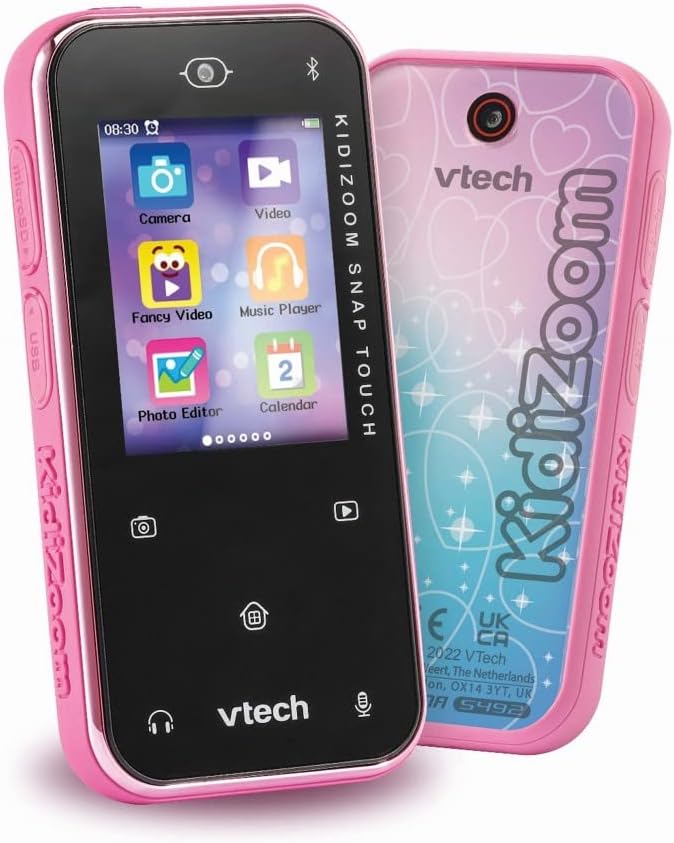 VTech KidiZoom Snap Touch Pink, Device for Kids Age 6+, 5MP Camera, Take Photos, Selfies & Videos, Includes MP3 Player, Filters, Bluetooth & More, 17 x 120 x 60 millimeters