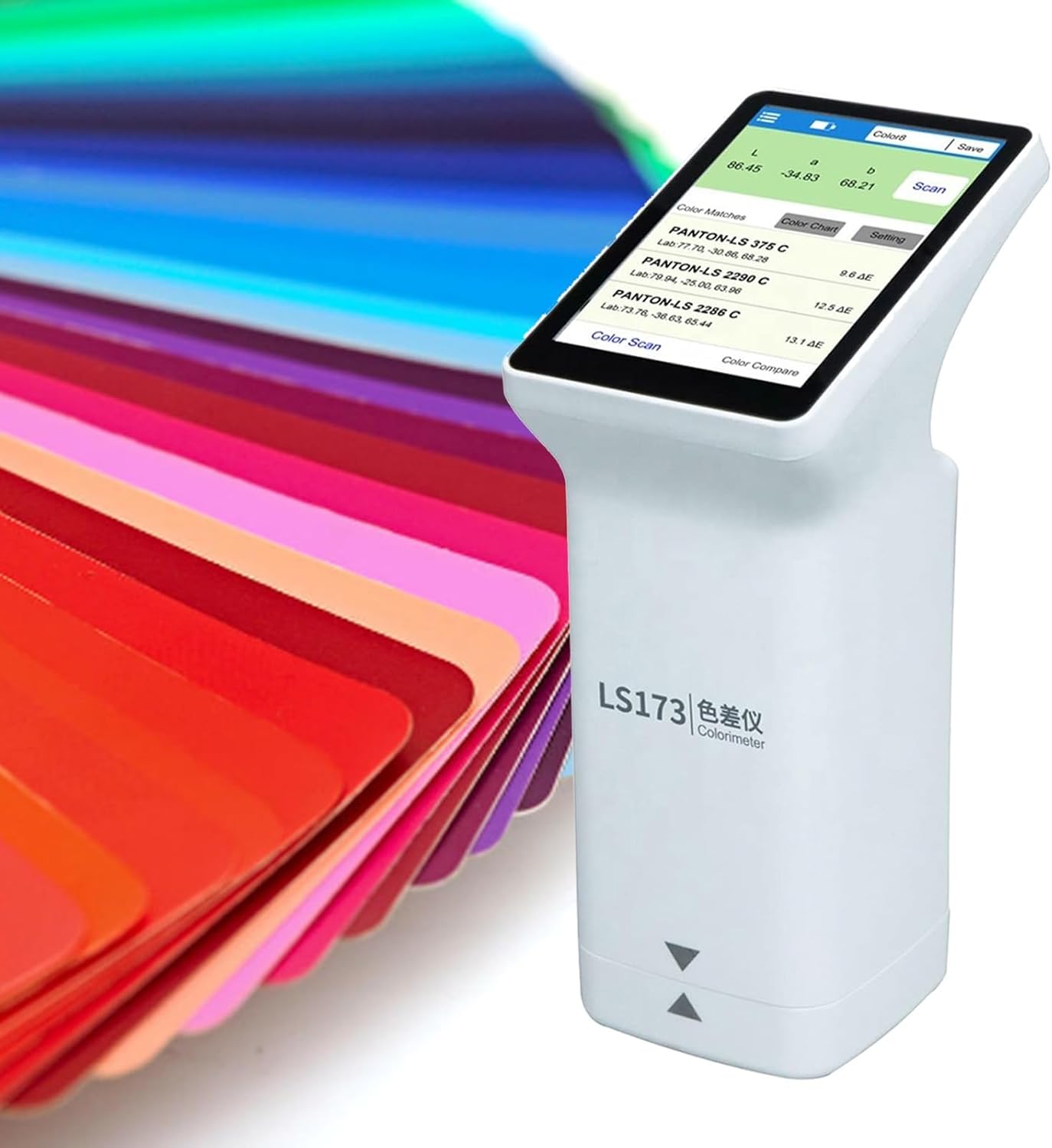 LS173 Portable Multifunctional Colorimeter, D/8° Touch Scree Color Difference Analyzer Color Tester,8mm Measuring Aperture