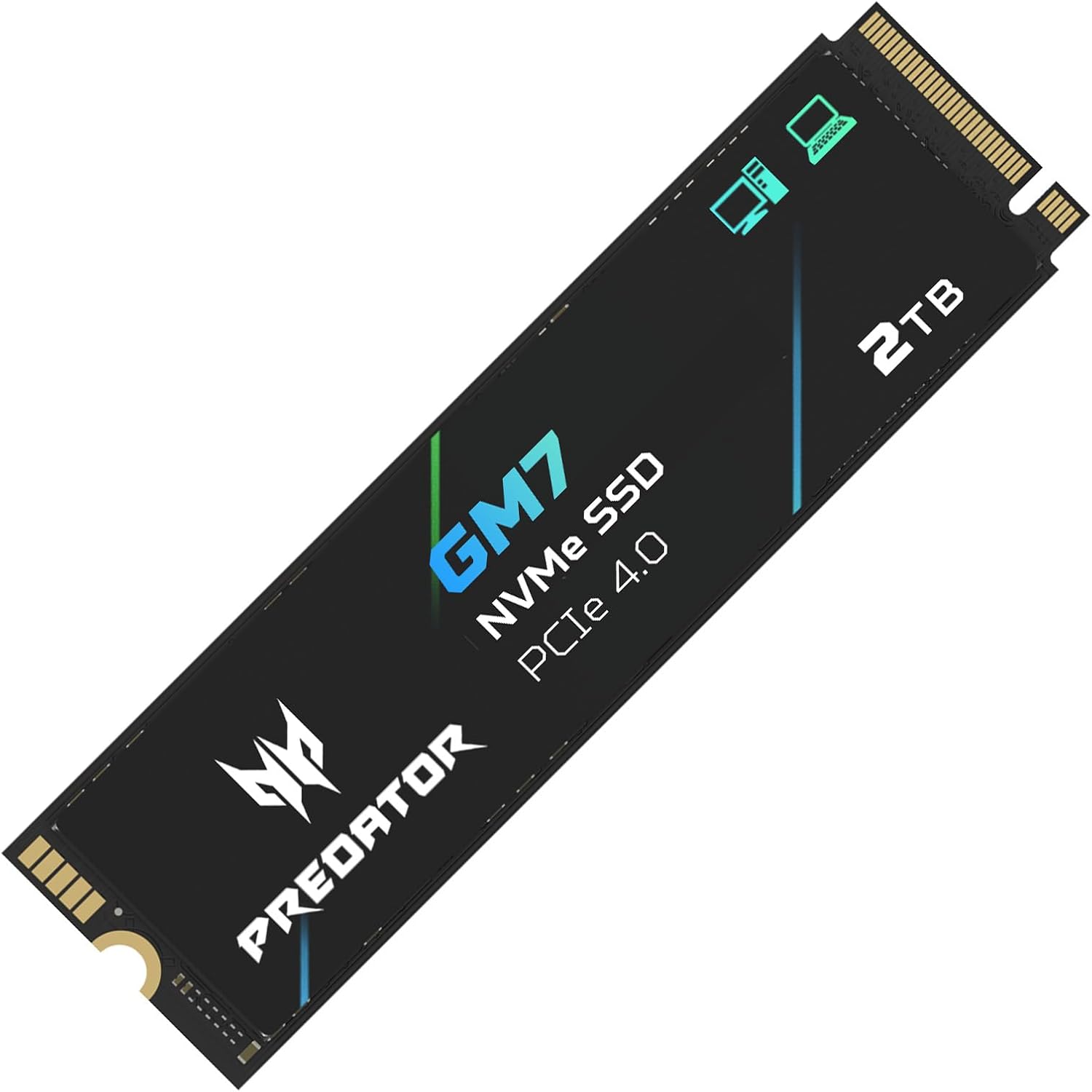 acer Predator GM7 2TB SSD, M.2 2280 PCIe Gen4 x4 NVMe 2.0, Up to 7200 MB/s, HMB+SLC, Internal PC Solid State Drive for Laptop, Desktop and PS5 - BL.9BWWR.119