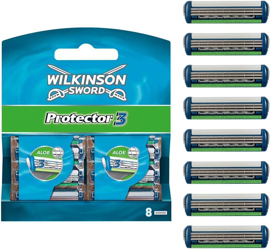 Wilkinson Sword Protector 3 Men's Razor Blade Refills x 8