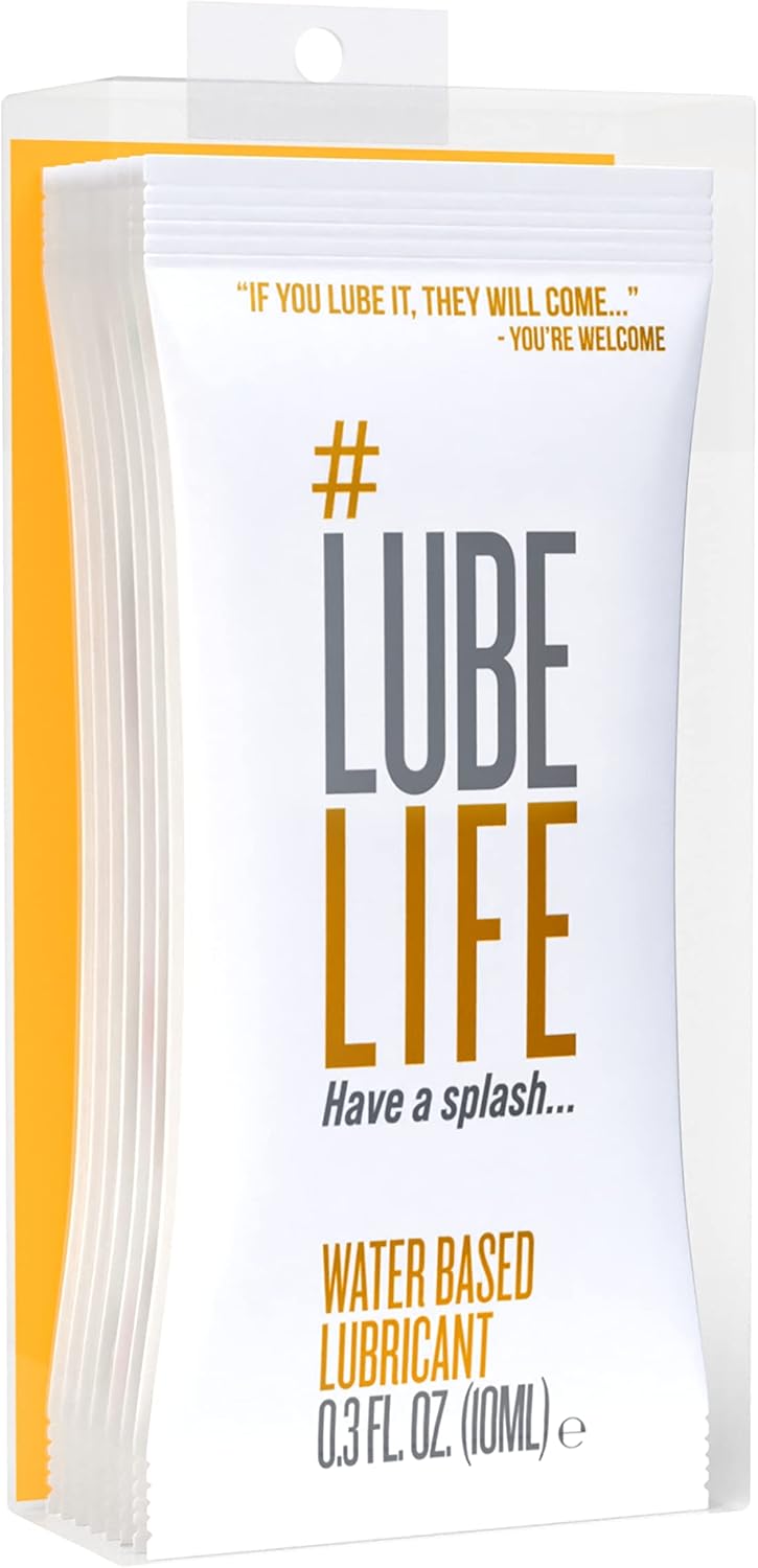 Lube Life Adventurer's Assortment Pack, Personal Lubricants 8 x 0.3 Oz - Water-Based, Silicone-and Water-Based Hybrid, Barely There Thin Silicone, Silicone Anal lube for Men, Women and Couples