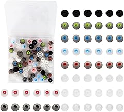 60PCS Earbuds Replacement Tips Silicone, Ear Bud Replacement Pieces Silicone, Soft Silicone Replacement Earbuds Fit Most in-Ear Earbuds 3 Sizes S/M/L, 10 Colors