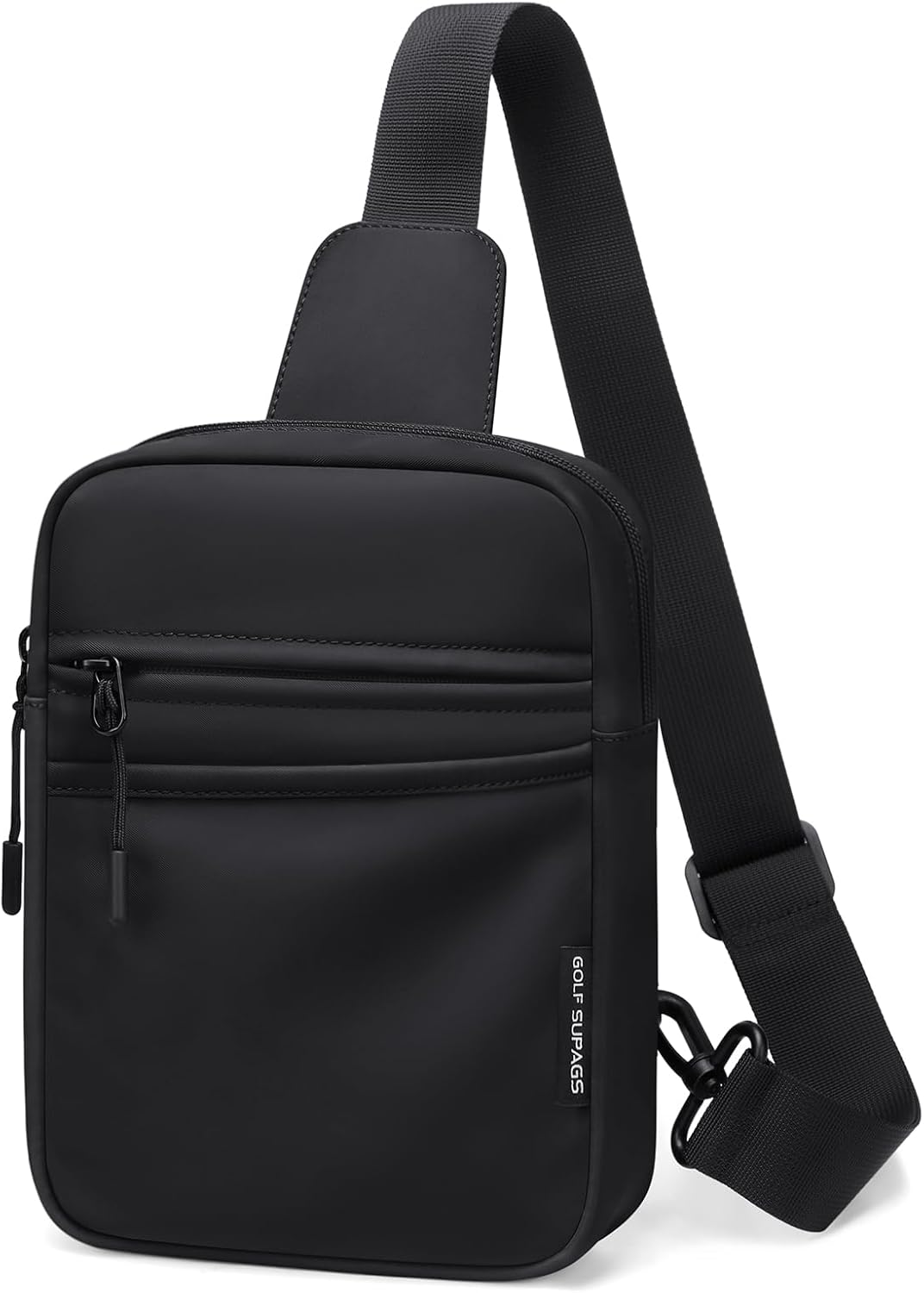 GOLF SUPAGS Small Sling Bag for Women and Men, Crossbody Bags Daypack Trendy Fanny Pack Chest Bags with Extended Strap Cross Body Bag for Outdoors Leisure Hiking Travel (Black)