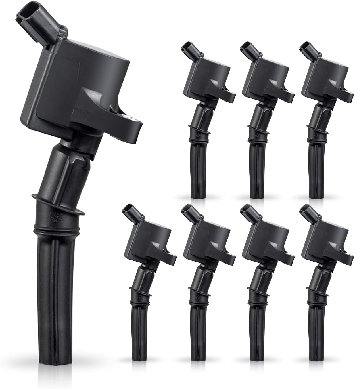 ENA Set of 8 Curved Boot Ignition Coil Pack Compatible with Ford Lincoln Mercury 4.6L 5.4L V8 Replacement for DG508 C1454 C1417 FD503 1L2U12029AA I2LU-12A388-AA C1417 DG473 DG481 DG491