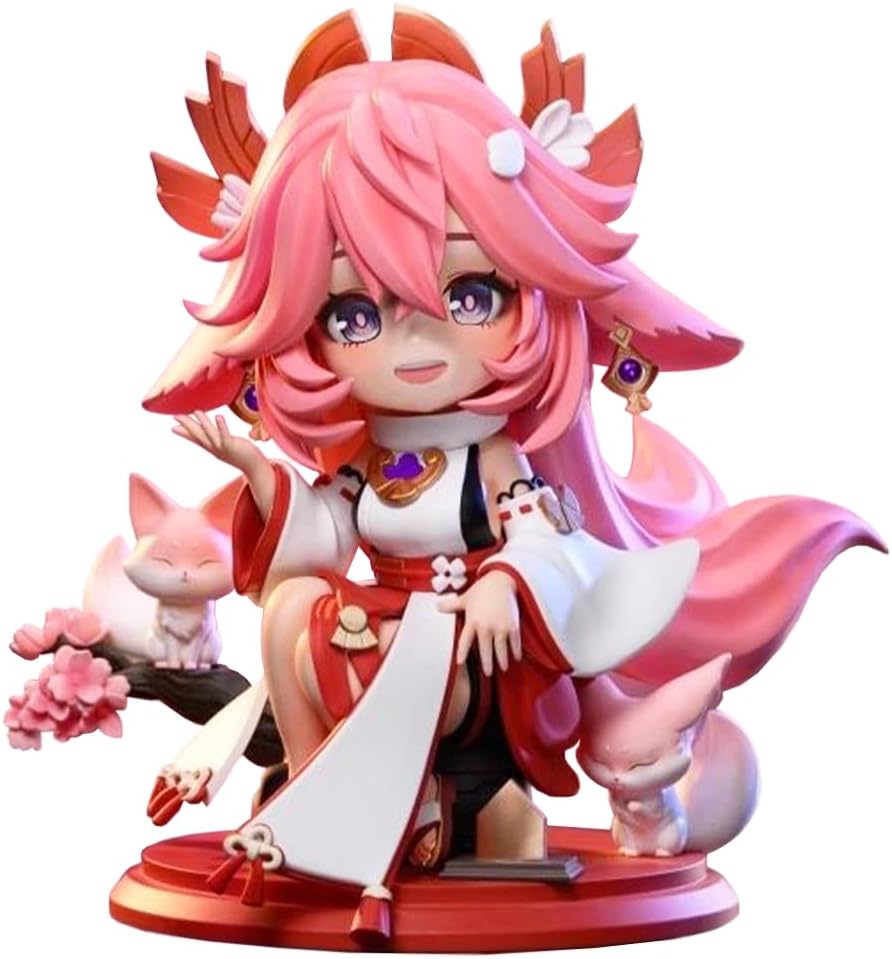 Xinchangda Yae Miko Figure Cute Standing Pose Action Figures Model 16cm Handmade Anime Figurine Collection Desktop Ornaments Decoration Birthday Gift