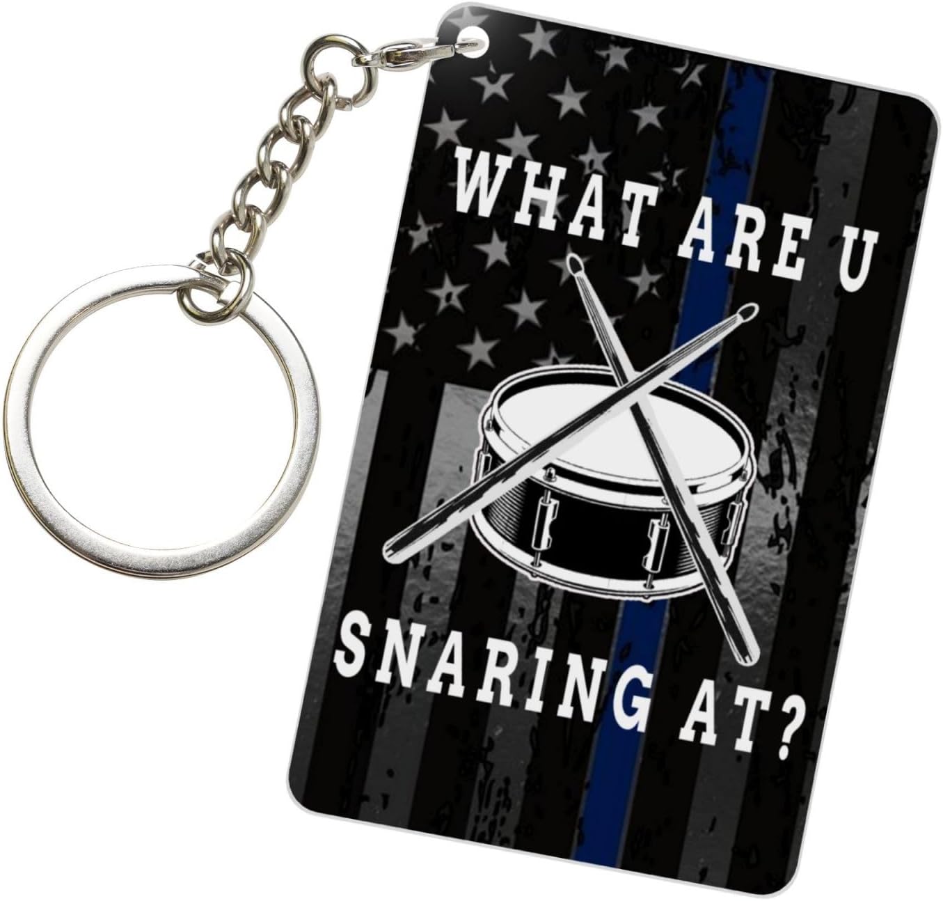 Drummer Saying For A Percussionist And Drummer Glossy Rectangular Acrylic Keychain Sleek Modern Key Accessory Men Women 2x3in