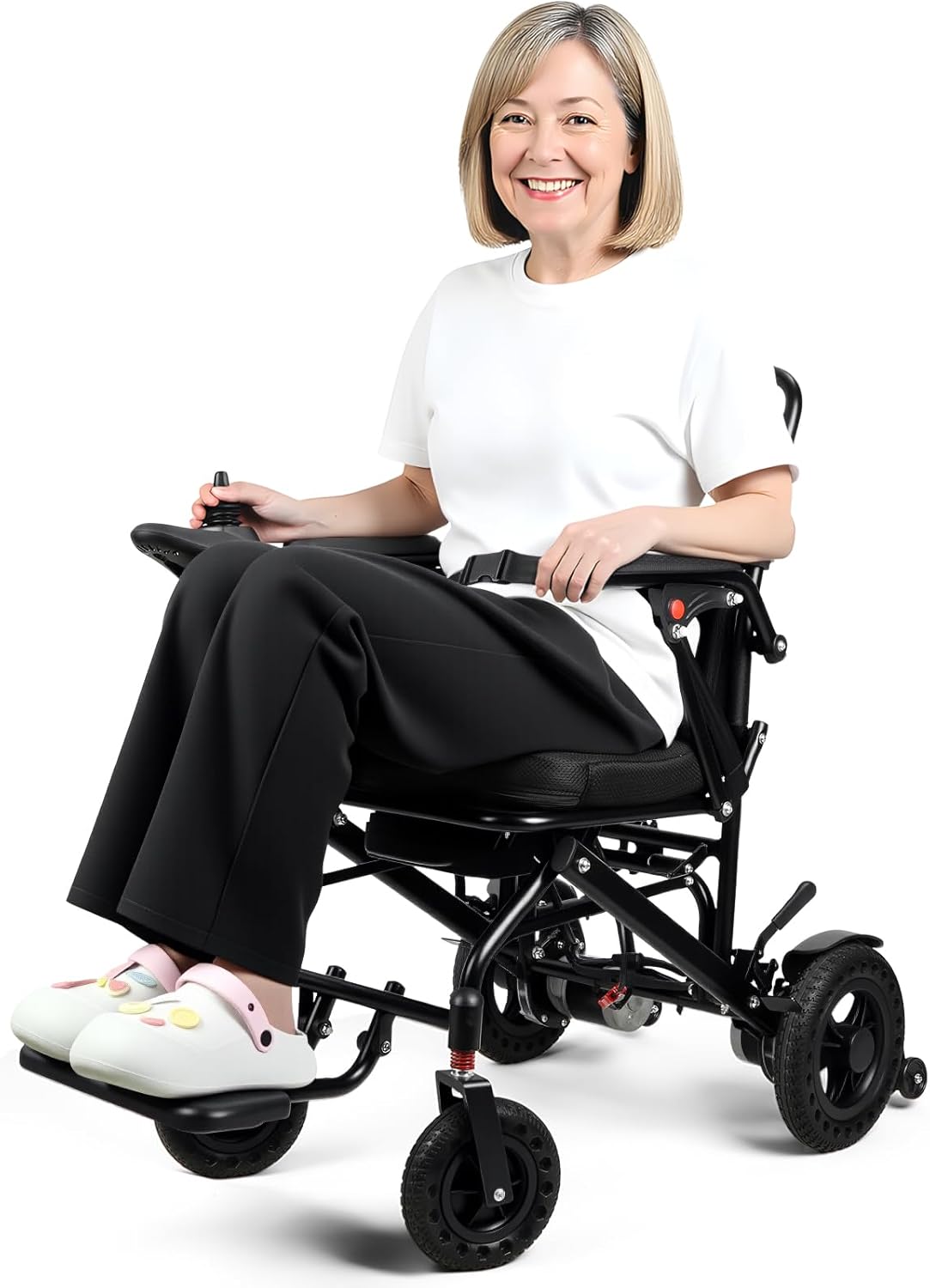 22 Kg Electric Wheelchairs Folding Lightweight,Foldable Electric Mobility Scooter,Lightweight Wheelchairs for Adults with 500W Motors,12 Miles, 150kg Capacity