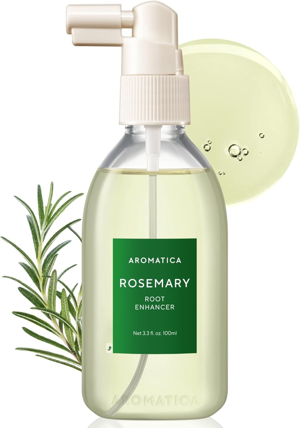 AROMATICA Root Enhancer Rosemary water spray for hair growth – Flaky & Itchy & Dry Scalp Treatment – Hair Oil for Scalp Exfoliator & Detox – Free from Sulfate, Silicone, and Paraben (100ml)
