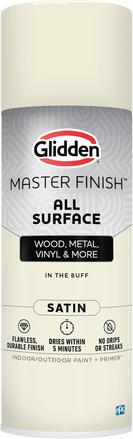 Glidden Master Finish 12 oz. Satin In the Buff Interior/Exterior All Surface Spray Paint and Primer