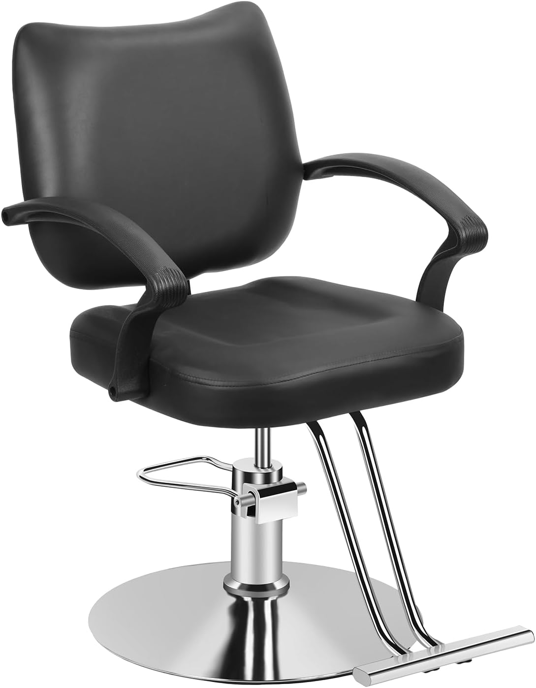 Professional Salon Chair, Height Adjustable Barber Chair, Hair Stylist Beauty Chairs Heavy Duty Hydraulic Swivel Barber with Non-Slip Base, Spa Beauty Equipment for Barbershop , Massage Shop (Black)