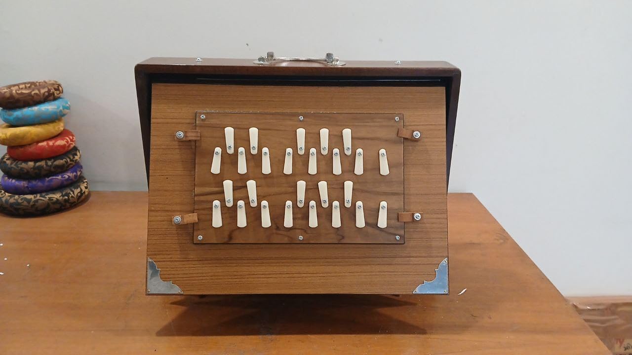 HomeAdri Large 26 Keys Shruti Box,(16"X12"X3") Special 2 Set Reeds, Key - C To B- First