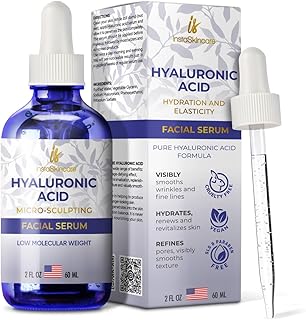 Hyaluronic Acid Serum for Face (2 Oz) - Serum for Skin and Lips - Hydrating and Moisturizing Face Serum for All Skin Types - Paraben and Fragrance-Free