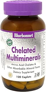 Bluebonnet Nutrition High Potency Chelated Multiminerals, Albion Chelated Minerals, Soy-Free, Gluten-Free, Non-GMO, Kosher Certified, Dairy-Free, 120 Caplets, 40 Servings