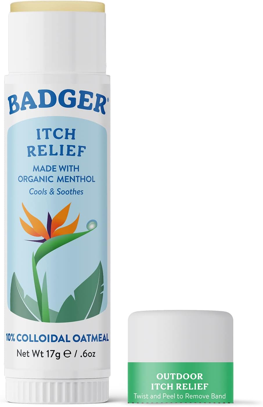 Badger Bug Bite Itch Relief Stick, Natural & Organic Anti Itch Cream for Bug Bites, Rashes & Poison Ivy, Fast Itchy Skin Relief After Bite, Works Great, Smells Great, Easy to Use, .6 oz