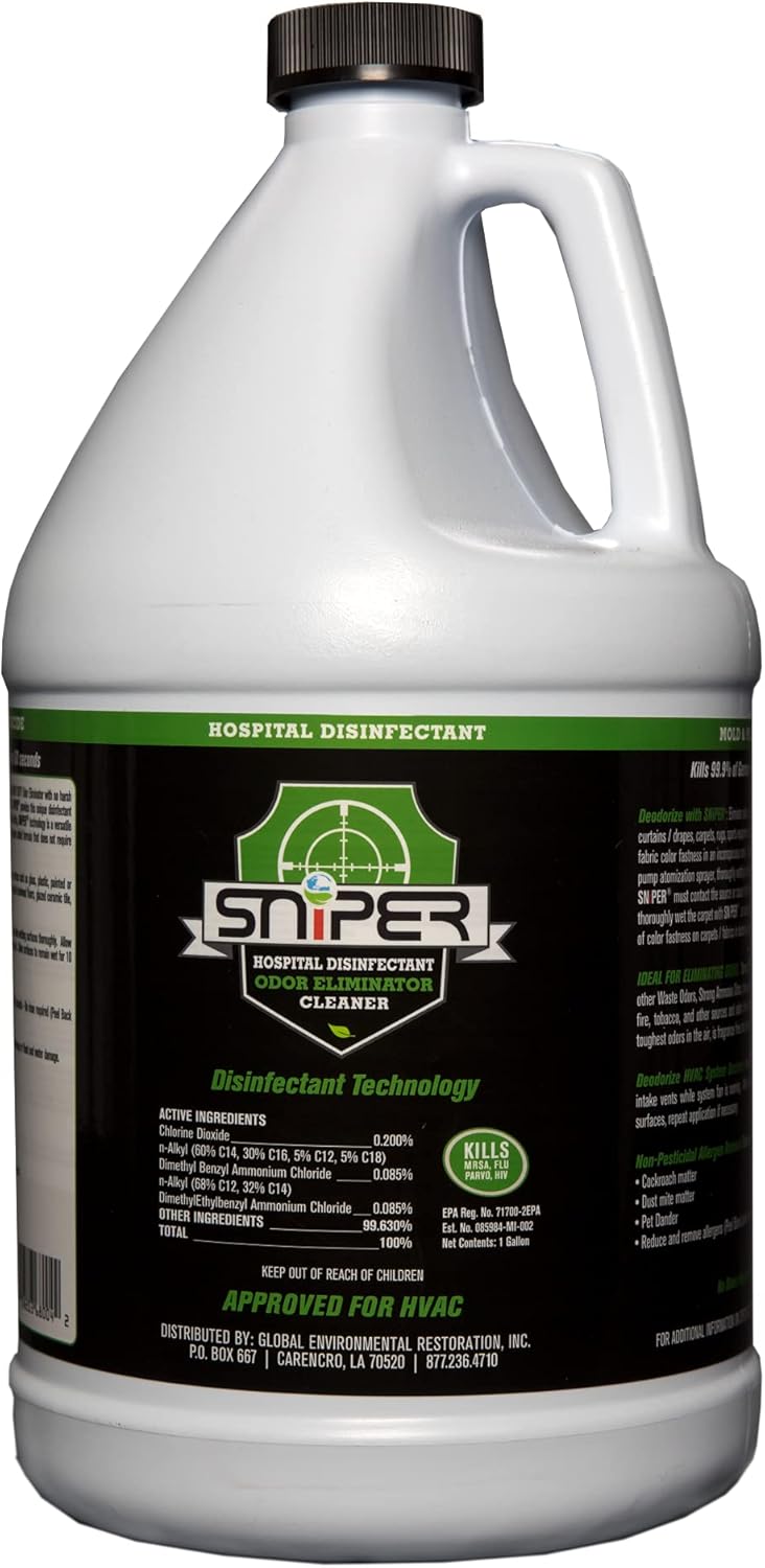 SNiPER Hospital Disinfectant, Odor Eliminator & All-Purpose Cleaner, 1 Gallon