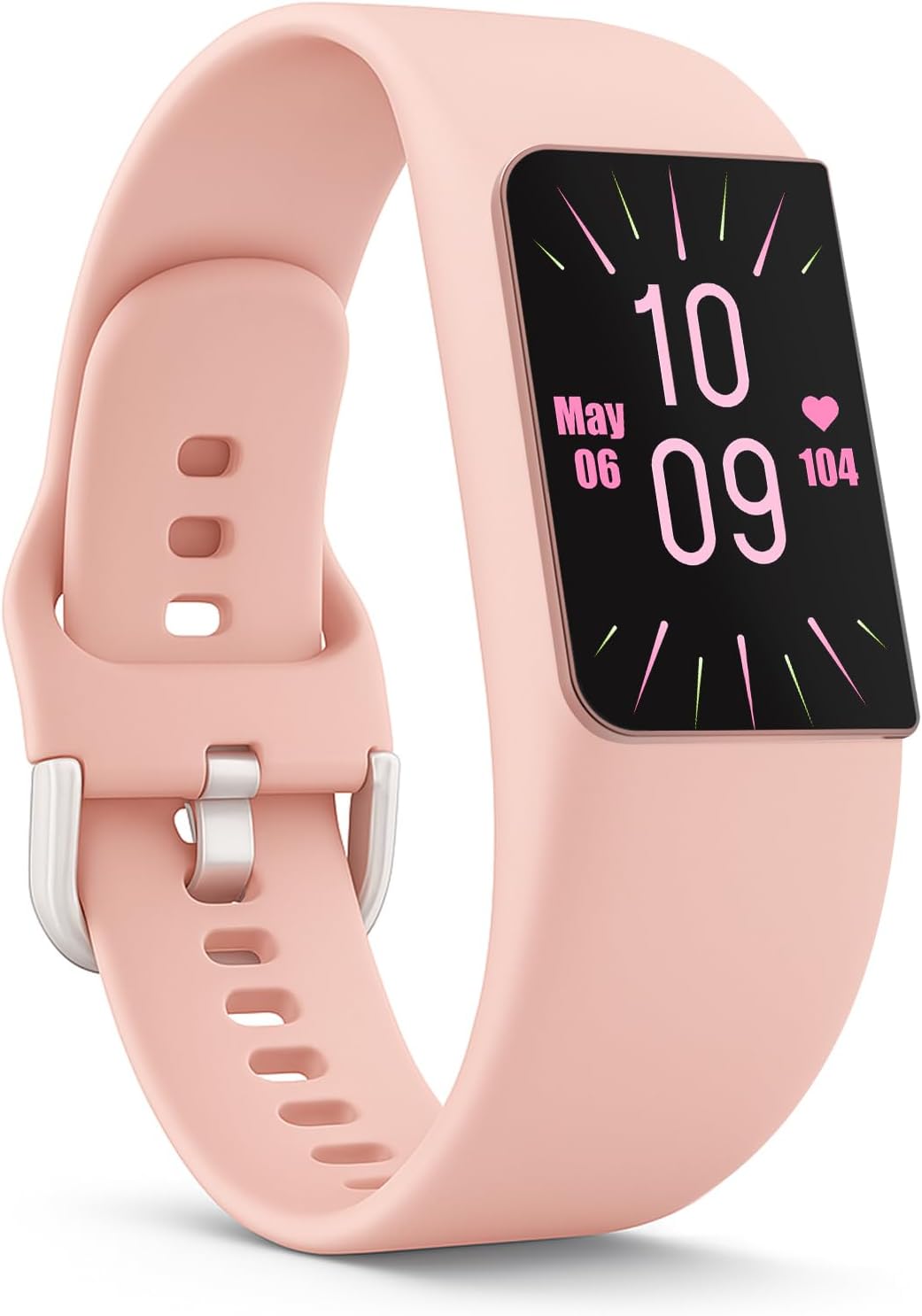 FITVII Looki-mini Fitness Trackers, Slim AMOLED Fitness Watch 2025 with 24/7 Heart Rate, Blood Pressure, Blood Oxygen, Stress Monitor, Step Calorie Counter, IP68 Waterproof Smart Watch for Women Men
