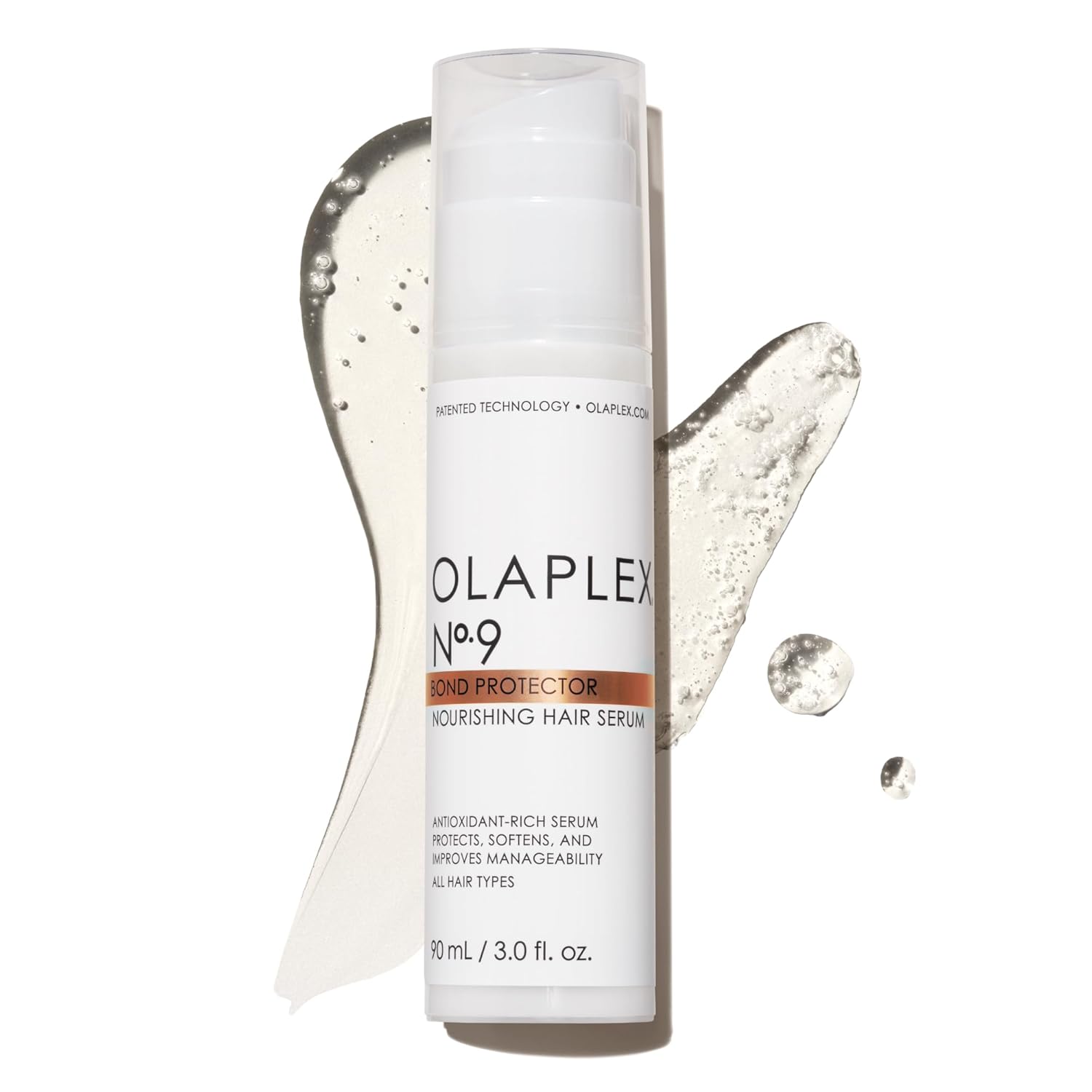 Olaplex No. 9 Bond Protector Nourishing Hair Serum, Heat Protectant, Softens & Weightlessly Nourishes, Reduces Tangle & Static, For All Hair Types, 3.0 fl oz