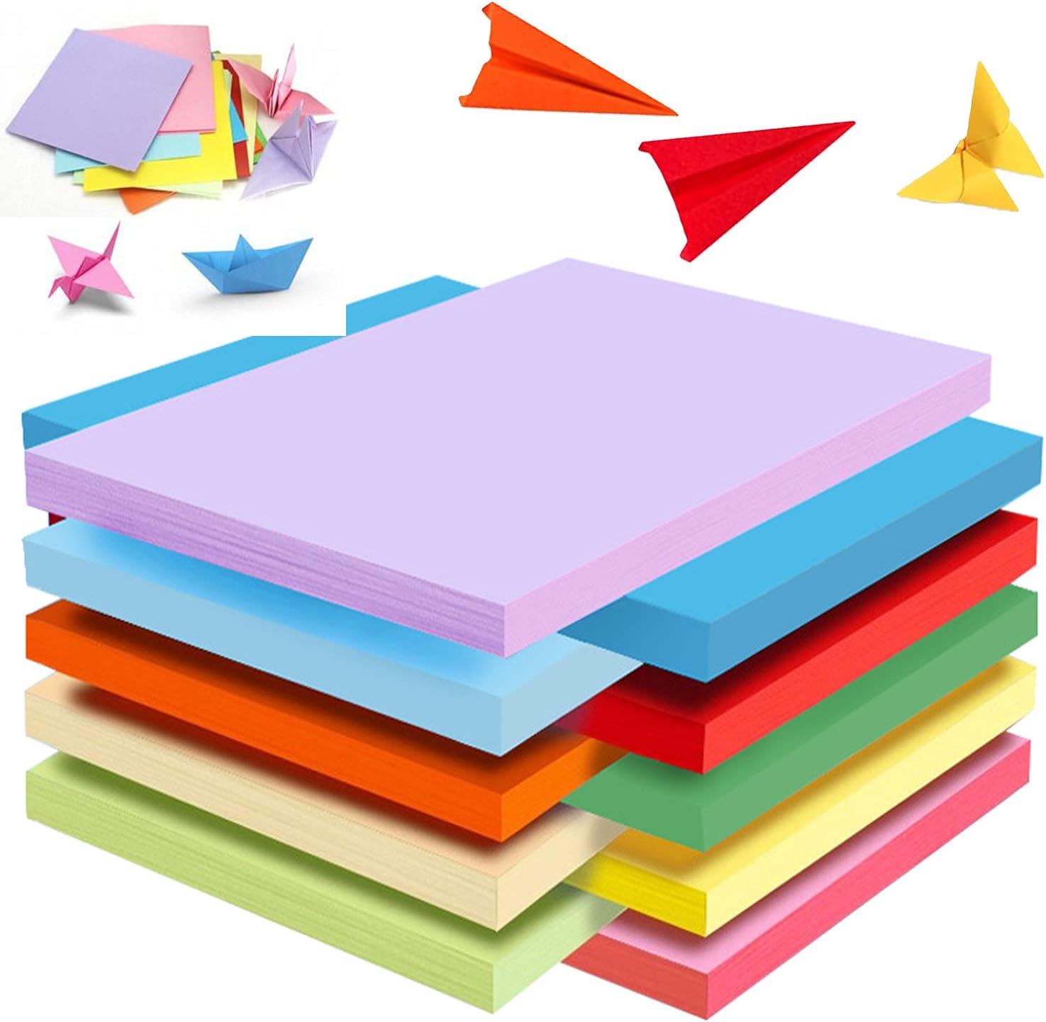 RIVIEVAL A5 Colored Paper 100 Sheets Craft Paper Coloured Paper Pack Assorted Pastel Paper for Handmade Origami, Kids, Adults, Beginners, Arts and Crafts Colorful Projects