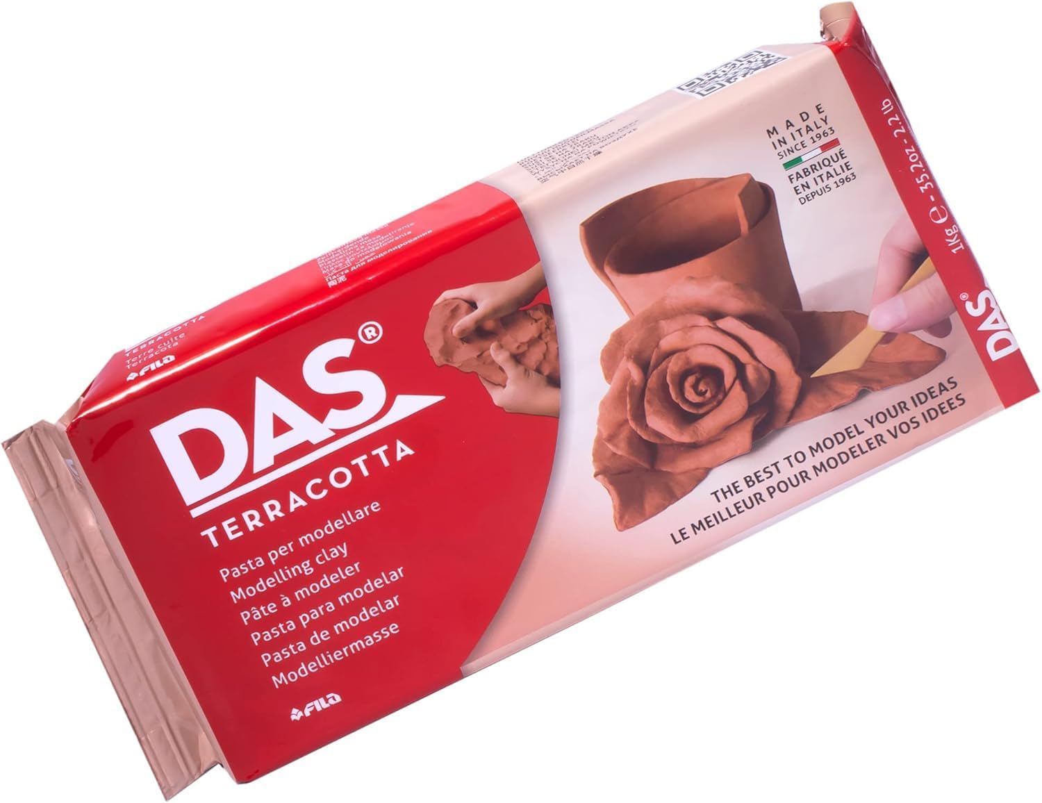 DAS Terracotta Air-Hardening 1kg Modelling Clay, Ideal for Professionals & Hobbyists