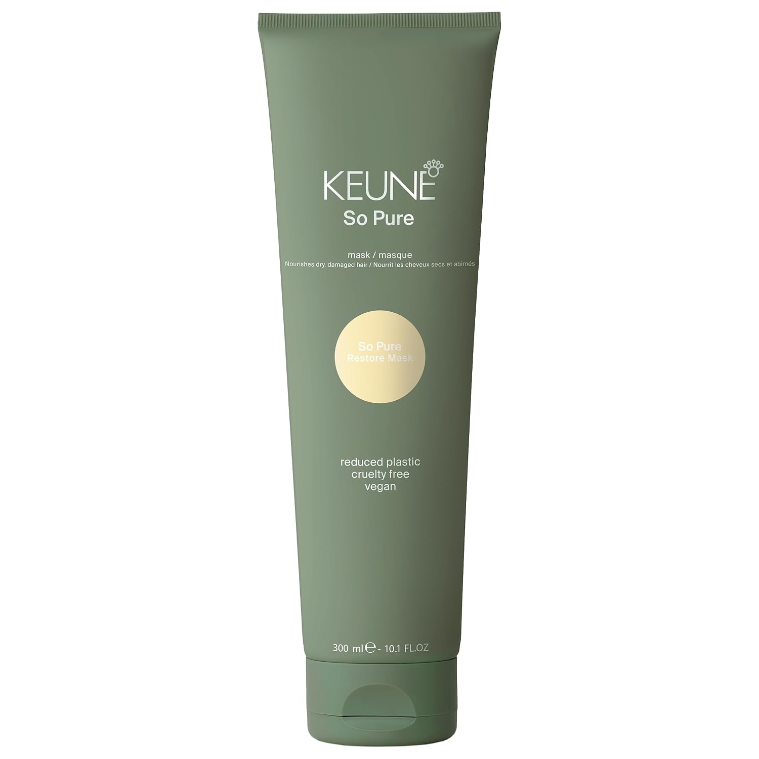 KEUNE So Pure Restore Hair Mask, Deep Moisturizing Treatment with Prickly Pear Extract for Dry Damaged Hair, Softness and Shine, 10.1 Fl Oz