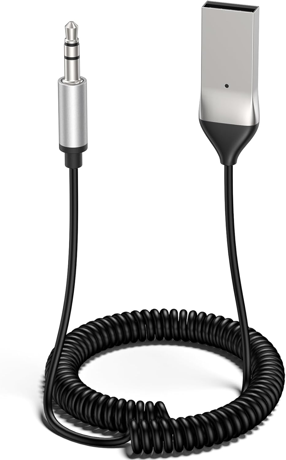 USB Receiver for Bluetooth Car Adapter, Aux to Bluetooth 5.3 Adapter, 3.5mm AUX BT Transmitter - USB-A Transmitter to 3.5mm Jack with Microphone Wireless Receiver for Music and Handsfree Calling