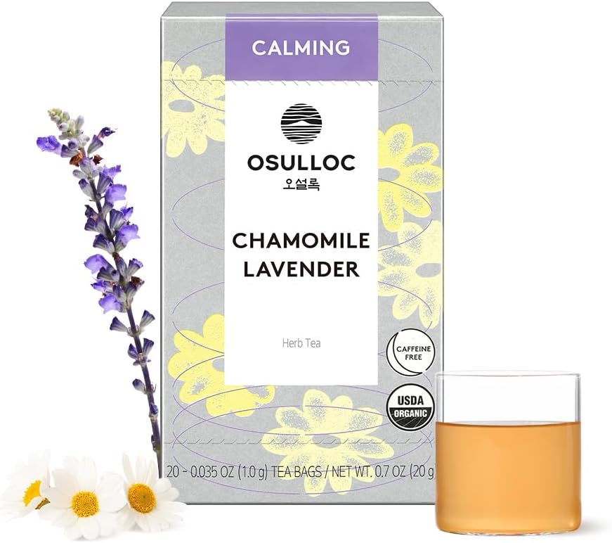 OSULLOC Chamomile Lavender, Calming & Caffeine-Free Blend for Relaxation and Calming Support, 20 Count, 1.27 oz