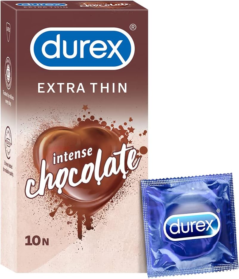 Durex Extra Thin Intense Chocolate Flavoured Condoms for Men - 10s