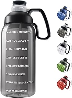 64 OZ Water Bottle with Straw, Motivational Half Gallon Water Bottles with Times to Drink, BPA Free 2L Sports Large Water Bottle with Handle Wide Mouth Water Jugs for Gym, Office, Working