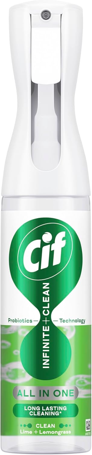 Cif Infinite Clean Lime & Lemongrass All in One Cleaner Spray with probiotics technology for a long-lasting clean* 280 ml
