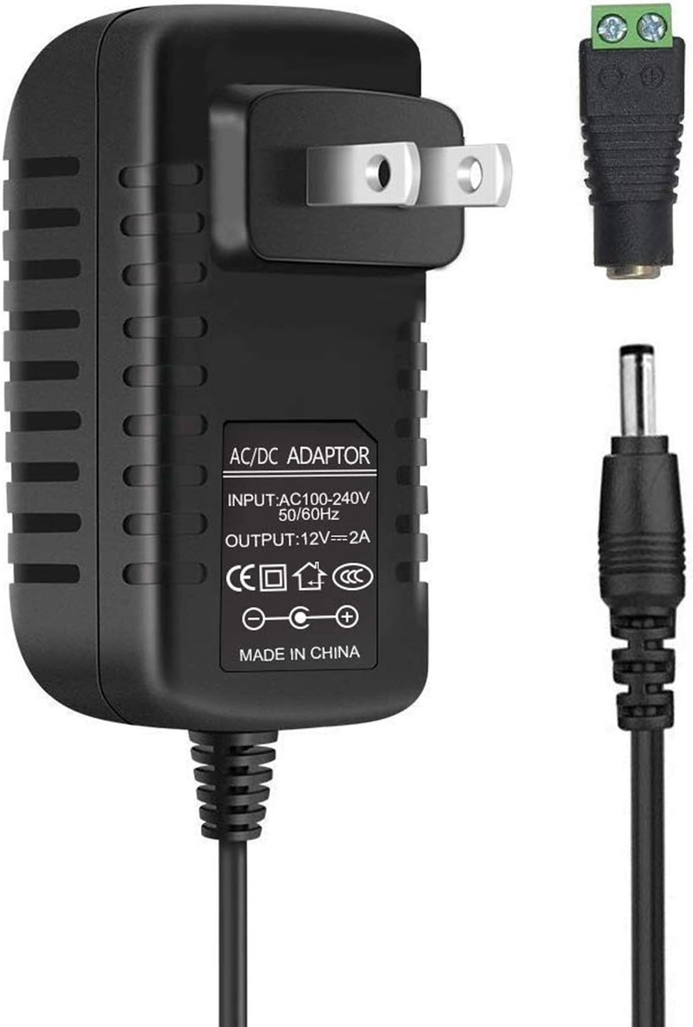 inShareplus 12V Power Supply, 12 Voltage 2A 24W Switching Power Supply, Drive, Power Adapter, AC 110V to 12 Volt Power Supply for LED Strip Light with 5.5/2.1mm DC Female Barrel Connector