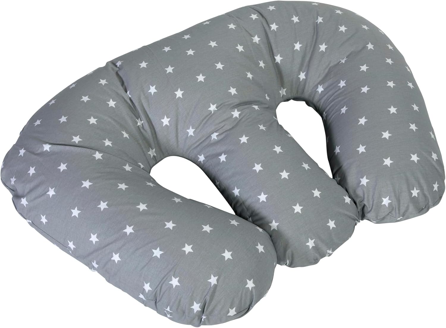 Cuddles Collection Twin Nursing Pillow Breast feeding Support 4 in 1 Pillow - Grey Star