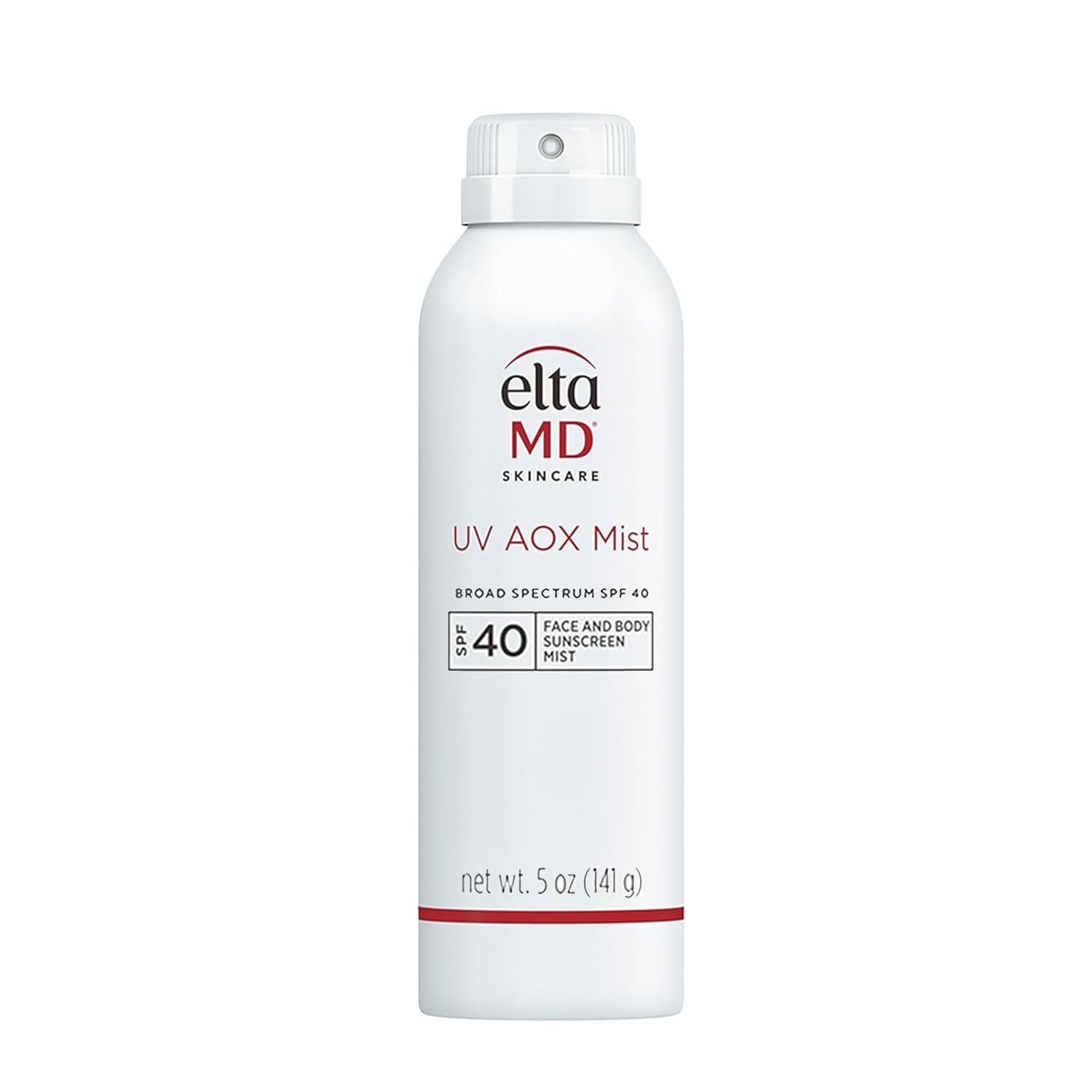 EltaMD UV AOX Mist Mineral Sunscreen Spray SPF 40, Broad Spectrum Face and Body Sunscreen with Zinc Oxide, 100% Mineral Active, Hydration Boost with Antioxidants, Moisturizer with SPF 40